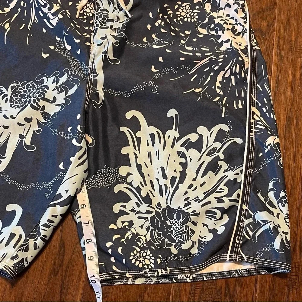 Old Navy Floral Board Shorts Swim Trunks Blue Tropical Beach Summer - Picture 9 of 12